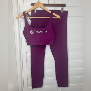 Lululemon X Peloton Sports Bra (Large) And Leggings (Size 12) Set